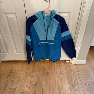 L.L. Bean Kids' Two-Tone Blue Hooded Rain Pullover